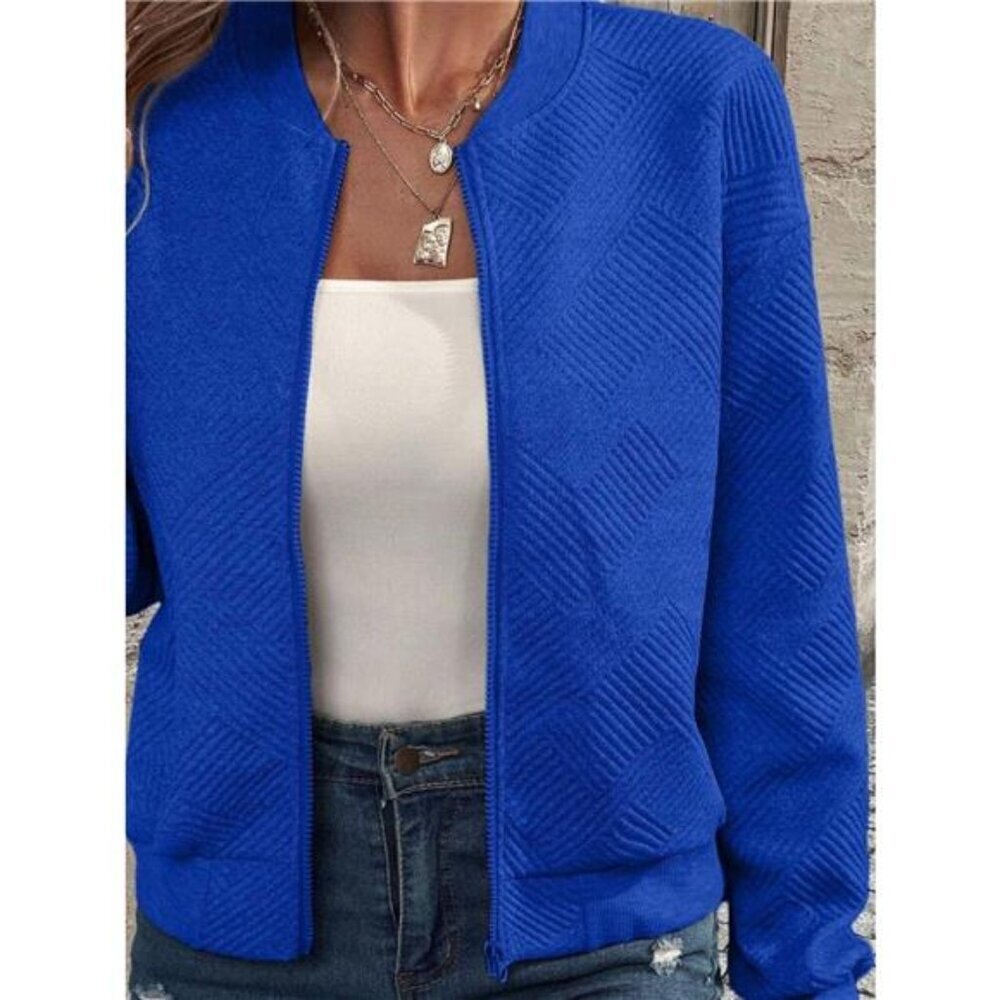 Texture Zip-Up Bomber Jacket - Picture 5 of 16
